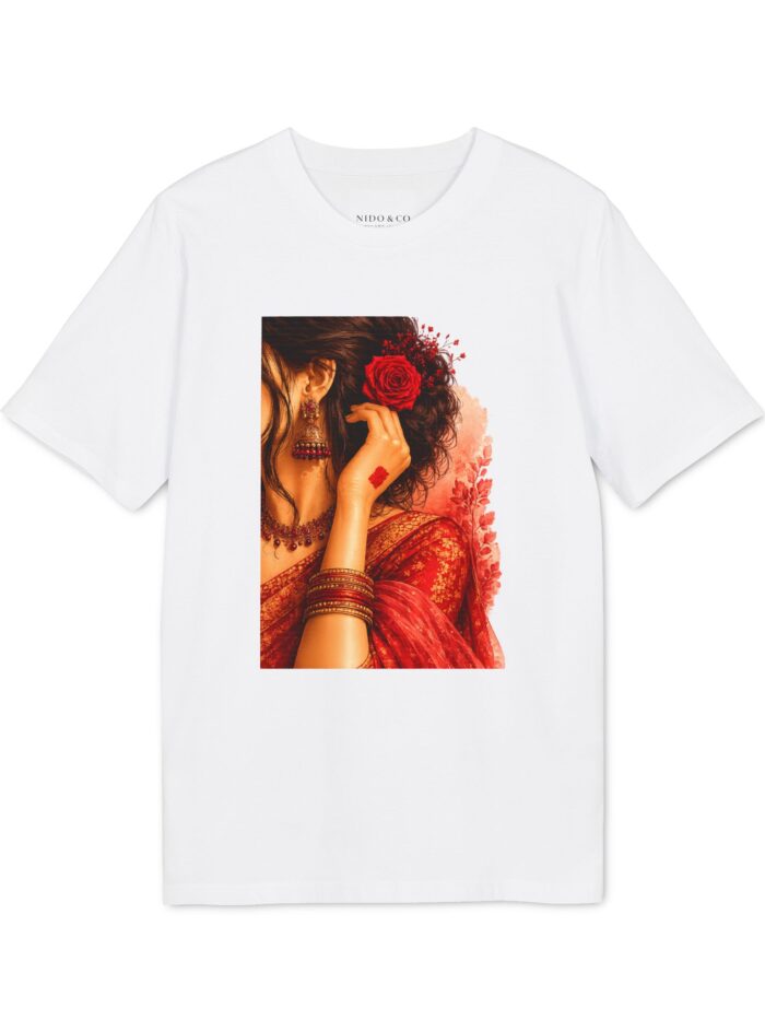 Women's Rose and Grace- Timeless Indian Elegance Tee