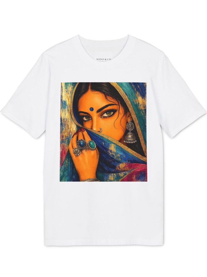 Women's Veiled Grace - Timeless Indian Beauty Tee