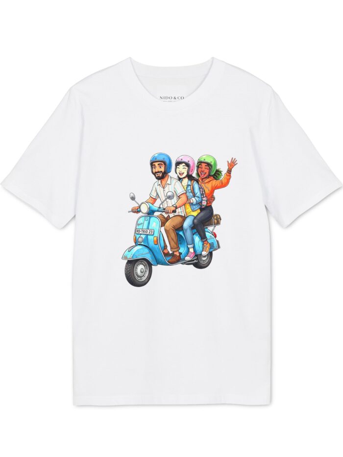 Women's Vintage Scooter Vibes Tee - Ride Together, Laugh Forever